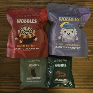 NEW LOT Harry Potter Woobles Crochet Kits - Harry, Dumbledore, Sock, Nagini+